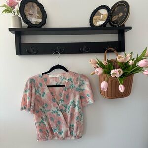 Floral Wrap Top